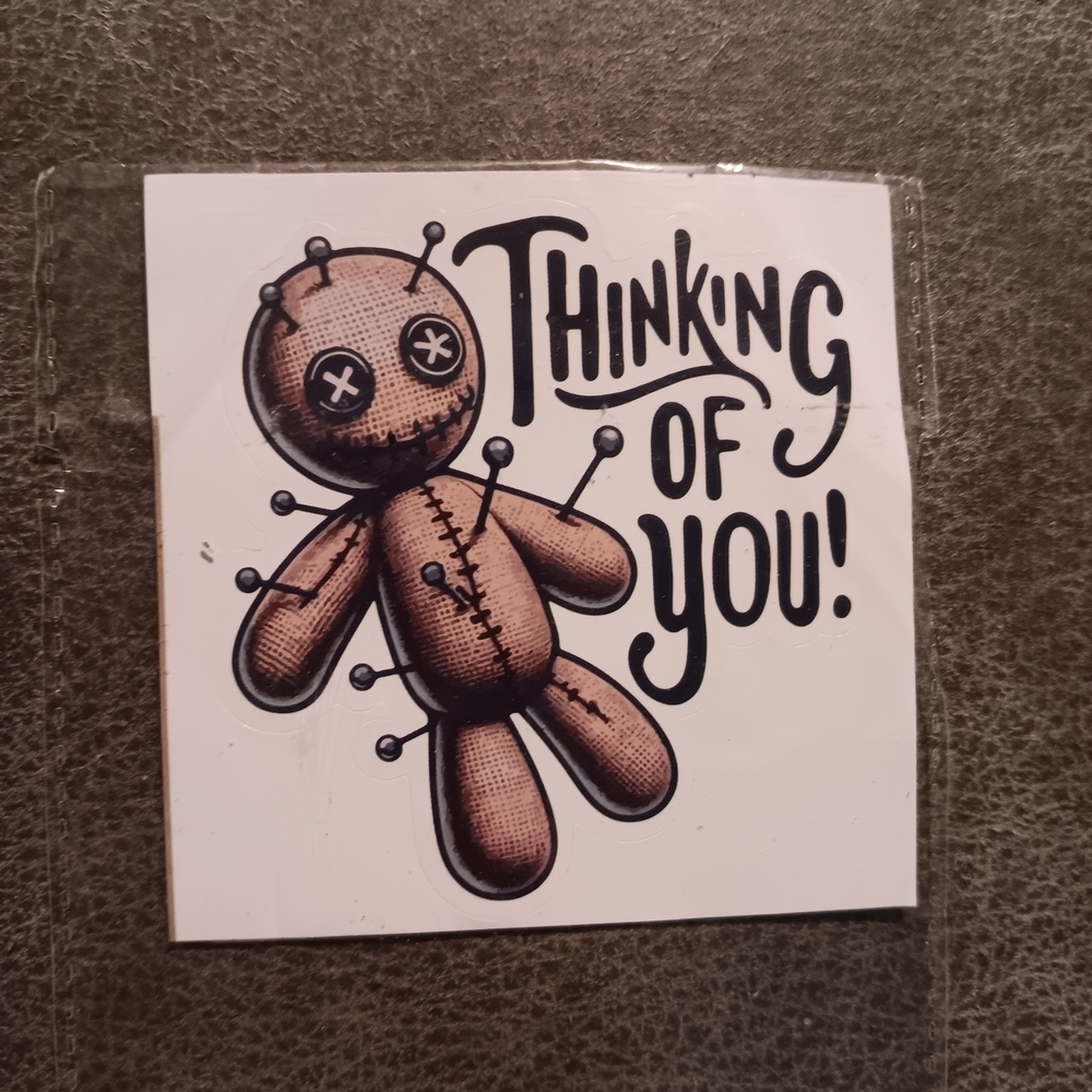 Voodoo Doll Sticker 'Thinking Of You'